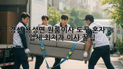 경산 용성면 원룸이사 도구: 혼자 vs 업체, 최저가 이사 꿀팁! ✨