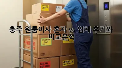 충주 원룸이사, 혼자 vs 업체? 후기와 비교분석!